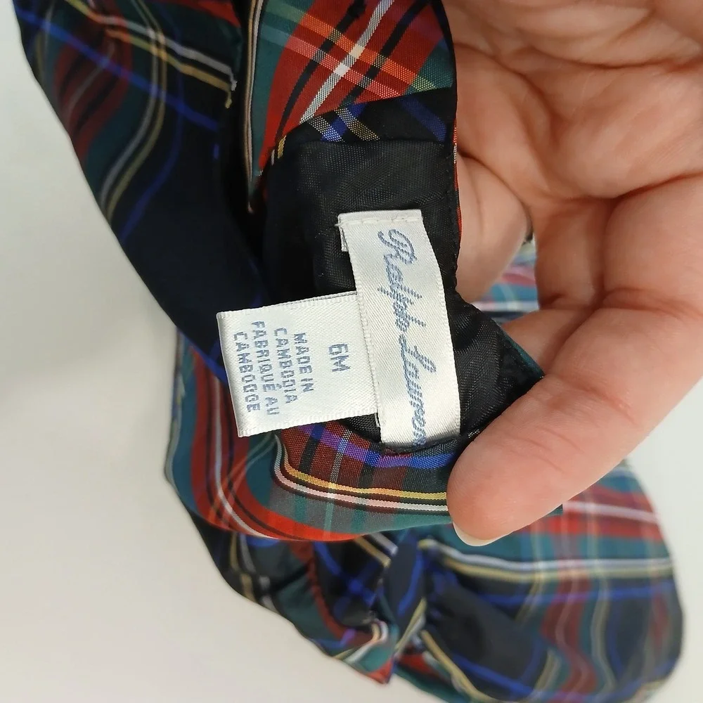Ralph Lauren Dress Baby 6M Navy Red Plaid Tartan Fit Flare Holiday Preppy
